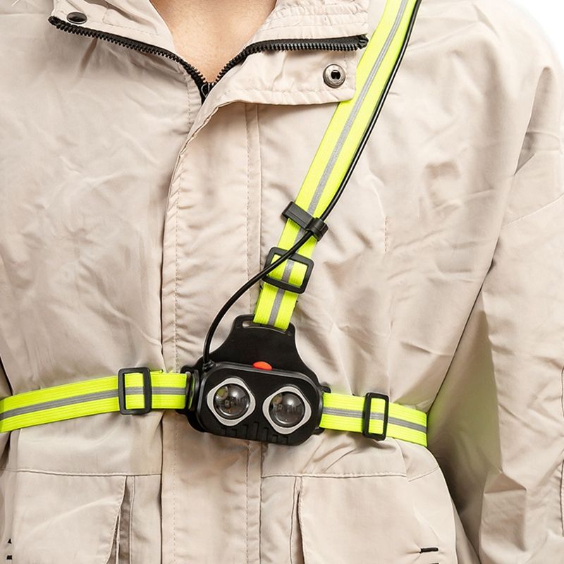 Outdoor Sport LED Night Running Light USB Rechargeable Chest Lamp Safety Jogging Warning Light Cycling Torch