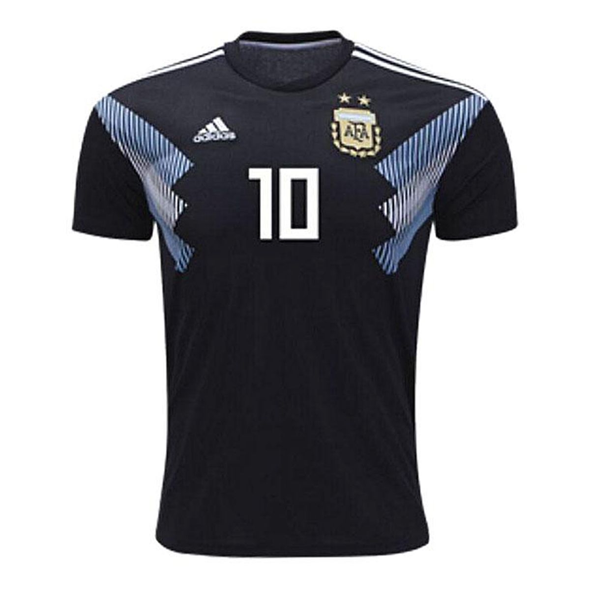 Messi 10 Polyester Short Sleeve Argentina Away Jersey - Black