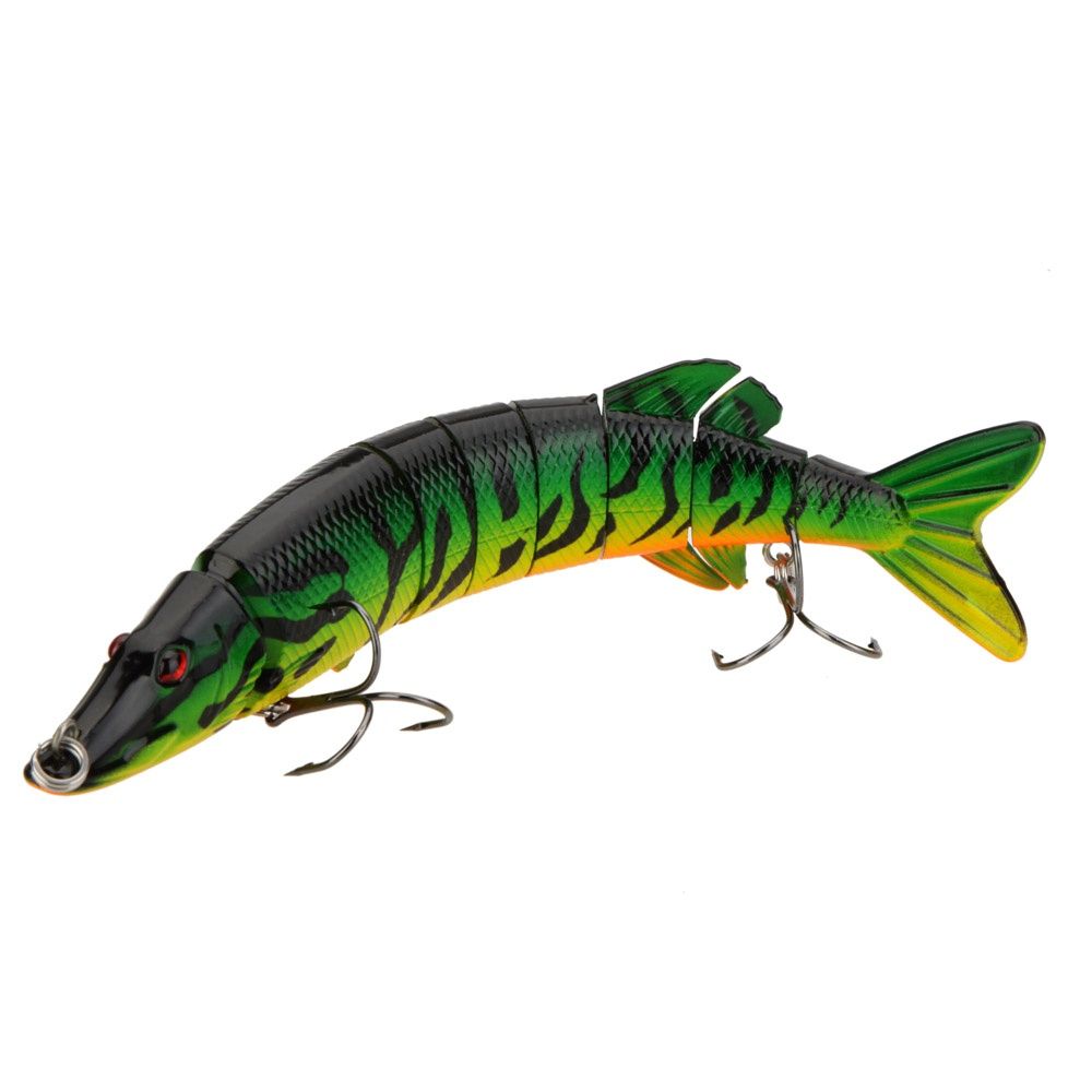 8" / 20cm 66g Lifelike Multi-jointed 8-segement Pike Muskie Fishing Lure Swimbait Crankbait Hard Bait Fish Treble Hook Tackle