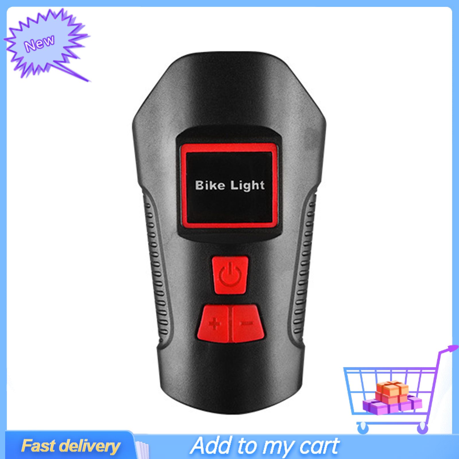 Bicycle USB Rechargeable Waterproof Headlight Front Light Lamp Horn Speedometer