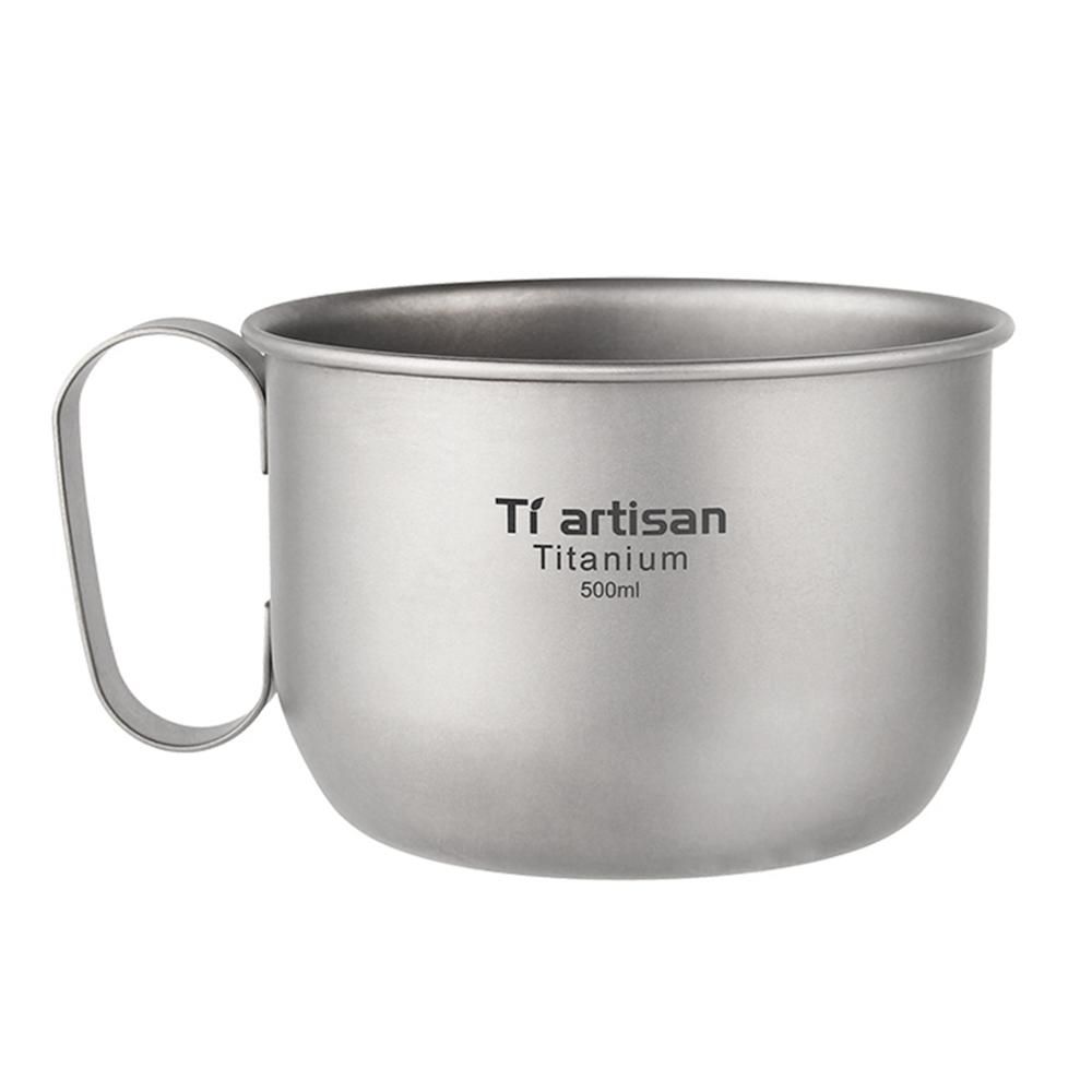 500ml Titanium Water Cup Coffee Mug Outdoor Camping Hiking Backpacking