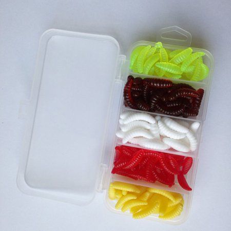 Earthworm Lures-125PCS Worms Simulation Maggots Floating Baits