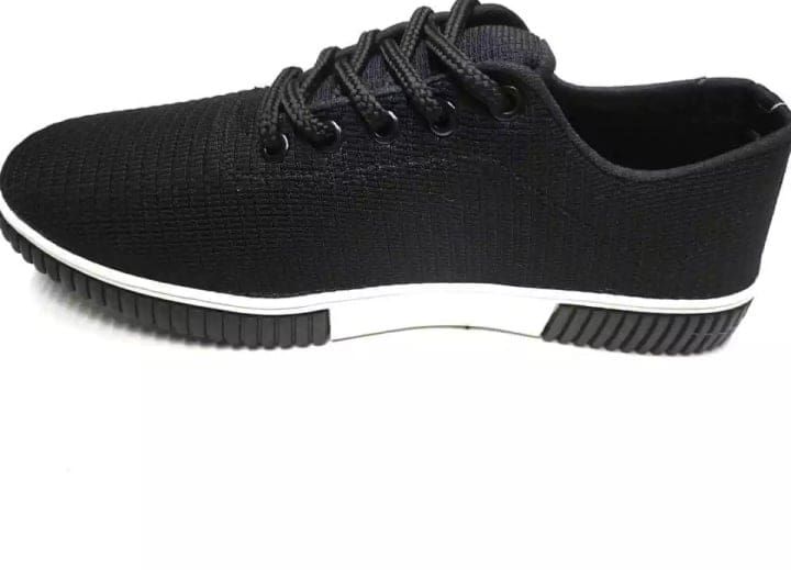 Black Cotton Fabrics Sneaker Shoes Slip-Ons & Loafers for Men