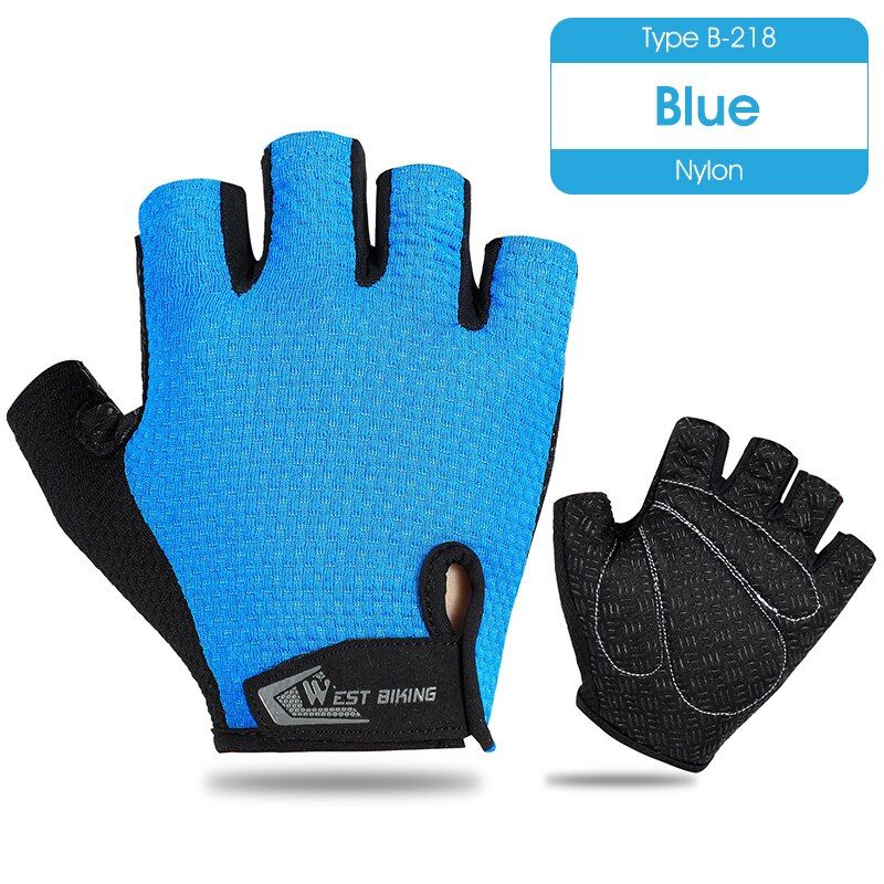 WEST BIKING Summer Cycling Gloves Shockproof Thicken Pad Half Finger Cycling Gloves for Sport Hiking MTB Motorcycle Bike Gloves