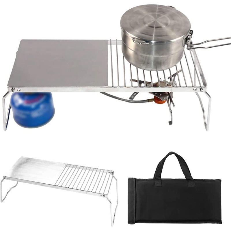 Campfire Grill,Bbq Grill,Folding Leg Campfire Grill Grate,Stainless Steel,Heavy Duty Portable,Carrying Bag