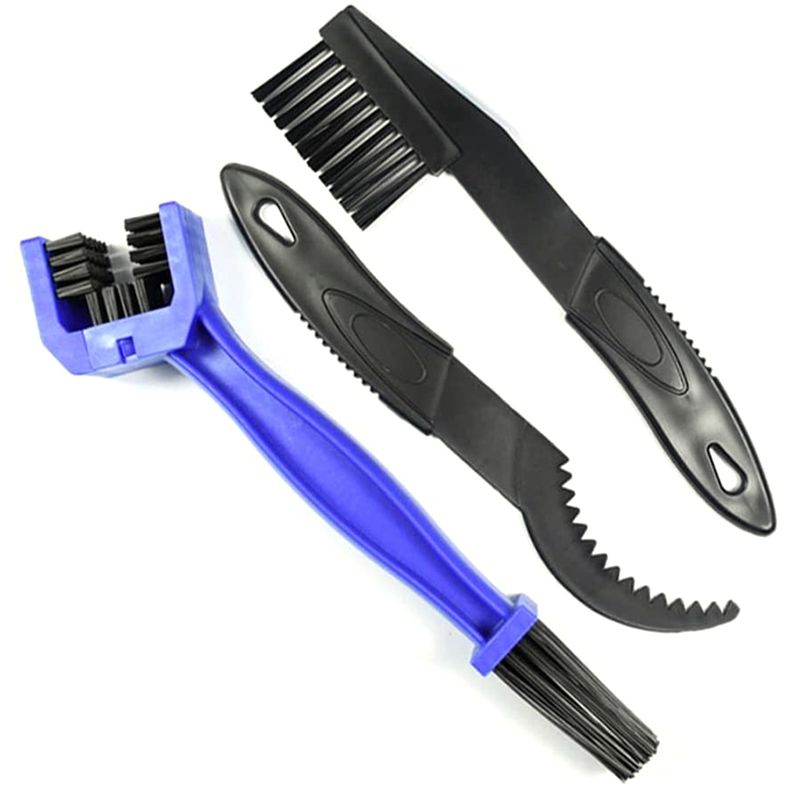 Bicycle Brush Multifunctional Chain Brush Motorcycle 3 Side Chain Cleaner Bicycle Cleaning Tool Set Roulette Brush