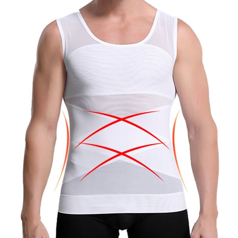 Mens Chest Compression Shirt Gynecomastia Vest Slimming Shirt Body Shaper Tank Top Corset for Man Shapewear
