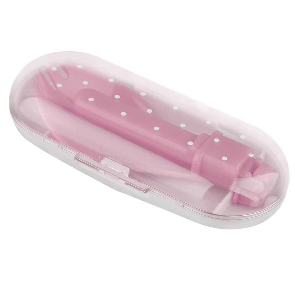 New Cute Camping Hiking Cookout Picnic Foldable Spork Plastic Spoon With Case