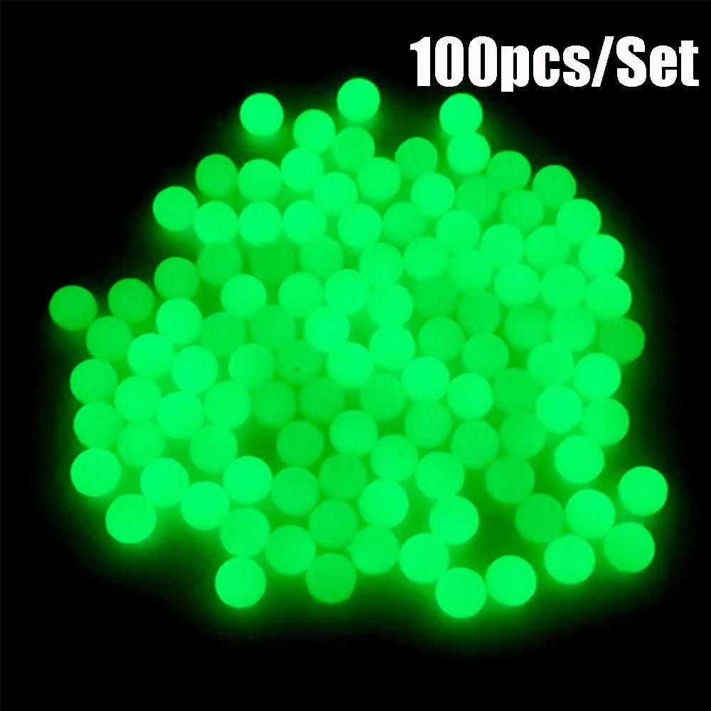 OIMG 100Pc/Bag Hot Plastic Night 4/5/6/8Mm Luminous Light Glowing Balls Stoppers Fishing Floats Beads