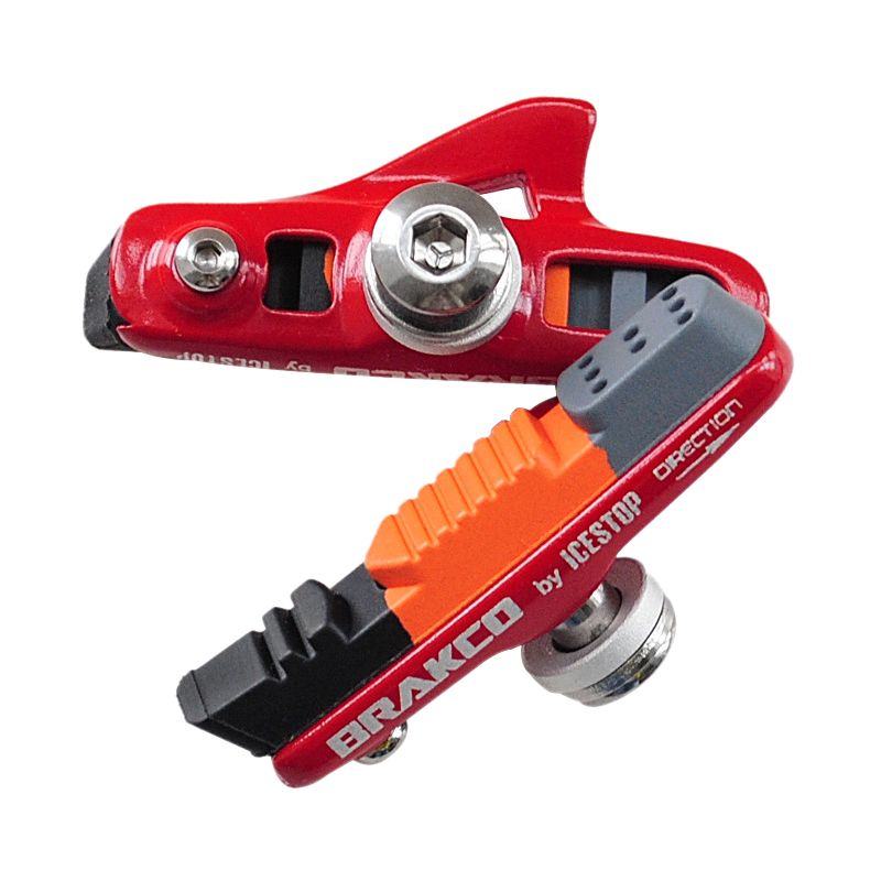 BRAKCO Road Bike Brake Pads Bicycle C Brake Pad Bicycle Parts Red -red & orange