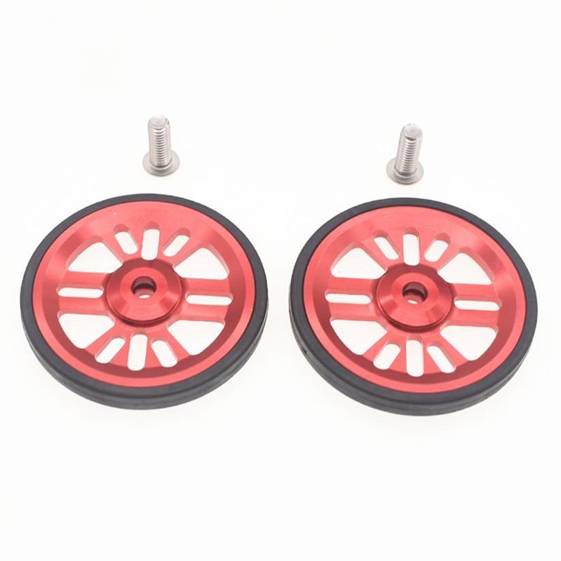 2Pcs Folding Bike Easywheel for Brompton Bicycle Bearing Wheel Aluminum with Bolts