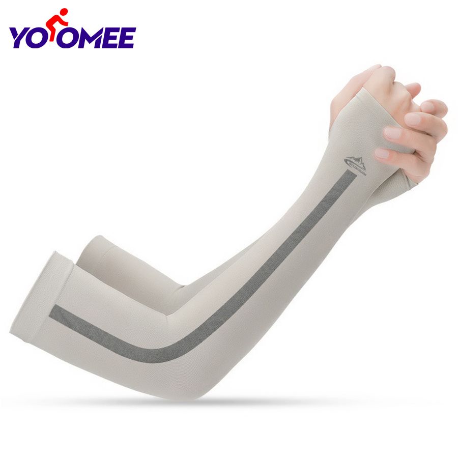 Yoomee 1 Pair New Summer Ice Silk Sun Sleeves Men and Women  Outdoor Travel Bike Riding Sports Sun Visor Arm Sleeves
