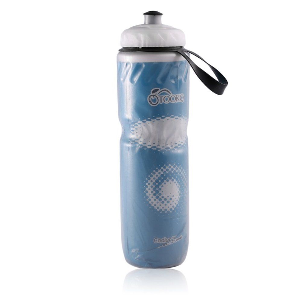 Portable Outdoor Insulated Bicycle Bike Cycling Sport Water Bottle 710ml - blue