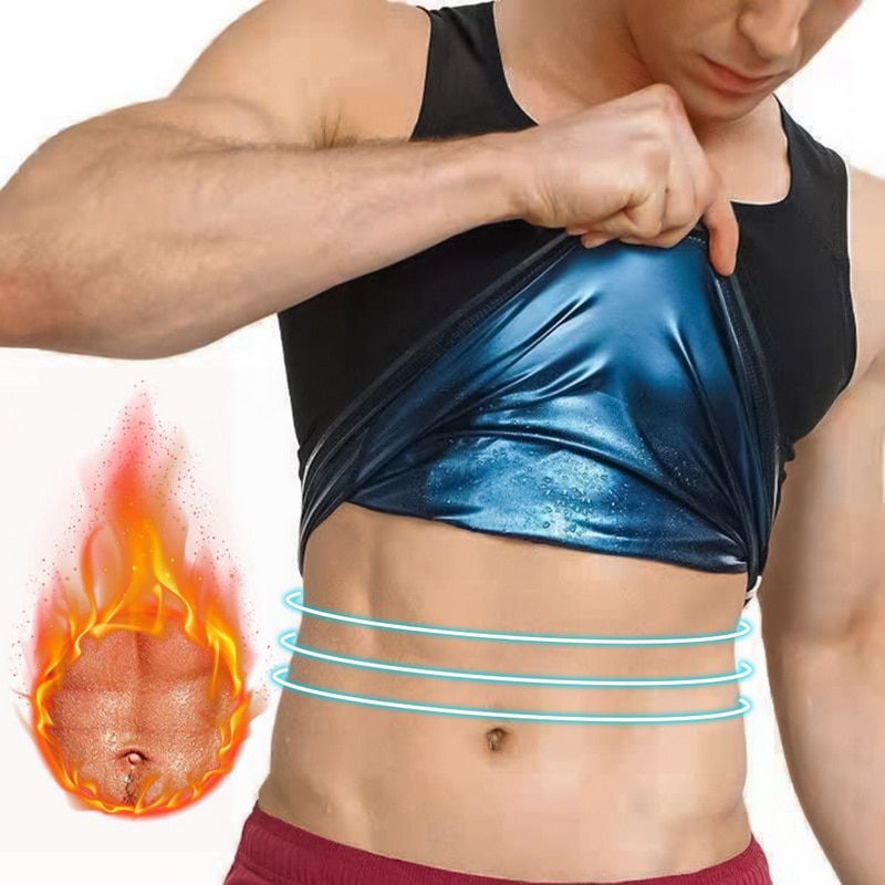 Puimentiua Body Shaper Tops for Men Fashion Fitness Gym Neoprene Sauna Tank Top Waist Trainer Shaper Slimming Suit  Zipper Vest
