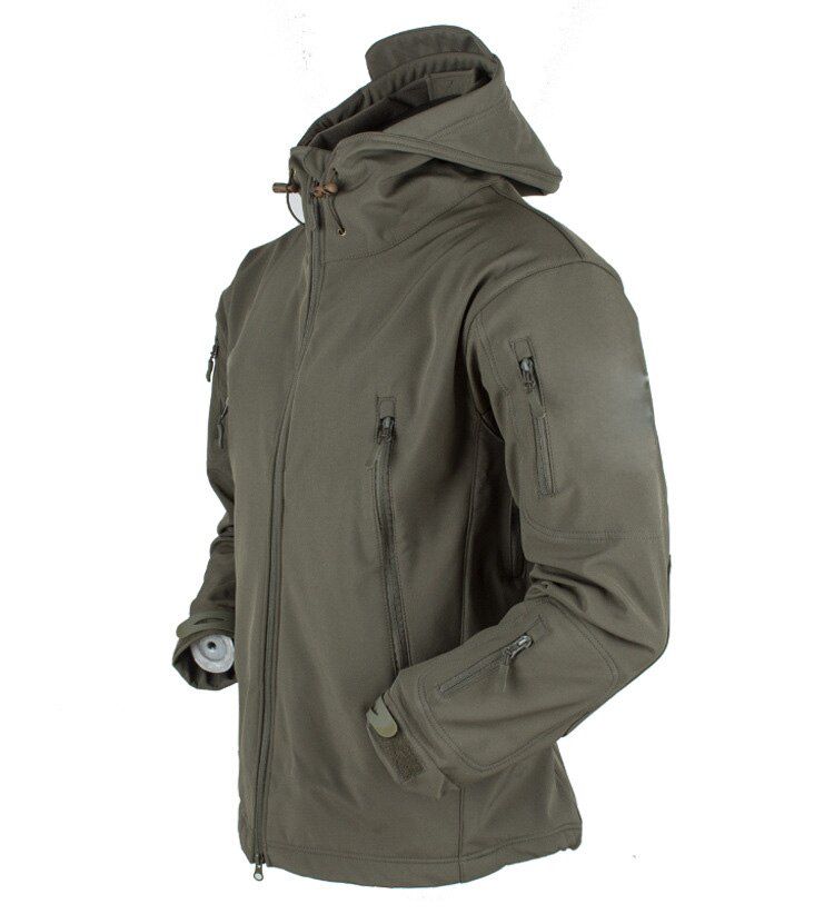 Outdoor Soft Shell Fleece Man Winter Jacket,Camping Travel Hiking Tactical Windbreaker,Large Size Ski Hiking Shark Jacket