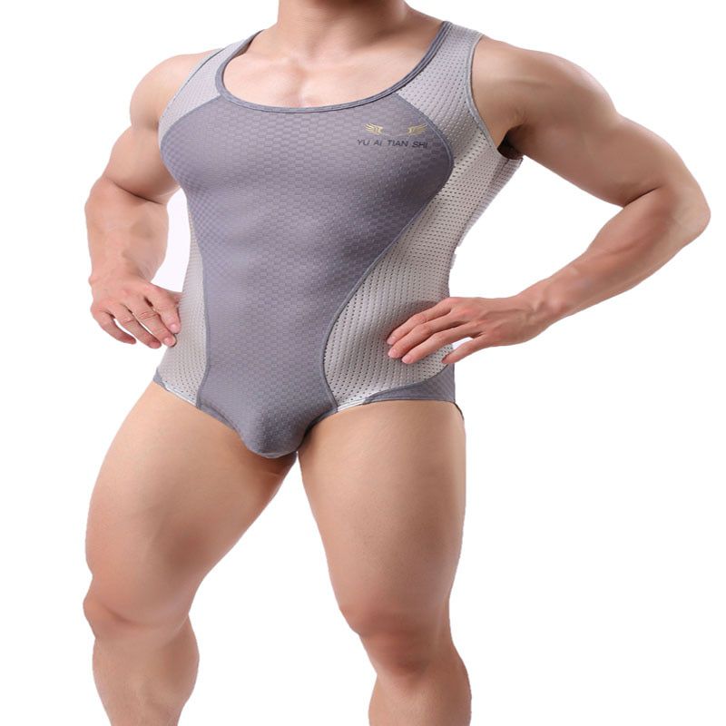 Men's Leotard Jumpsuit Bodysuits Body Building Shapers Tights Men Singlet Underwear Bikini One-piece Male Underwear Shapers