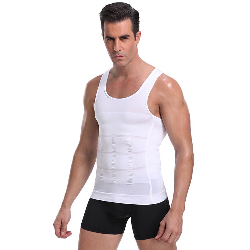 Mens Slimming Body Shaper Waist Trainer Vest Tummy Control Posture Shirt Back Correction Abdomen Tank Top Shaperwear