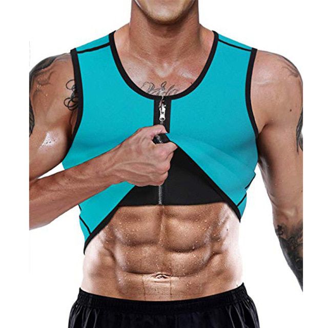 CXZD Waist Trainer Vest Burning Body Shaper Neoprene Waist Sweat Corset for Men Zipper Top Abdomen Fat Sweat Sauna Vest
