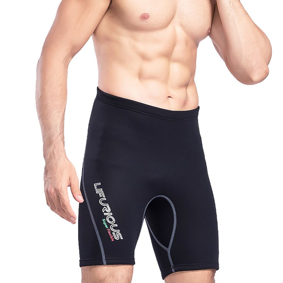 2MM Neoprene Men's Wetsuit Black Shorts Super Stretch Slim Fit Sunscreen Surf Warm Pants Rowing Sailing Swimming Shorts S-XL