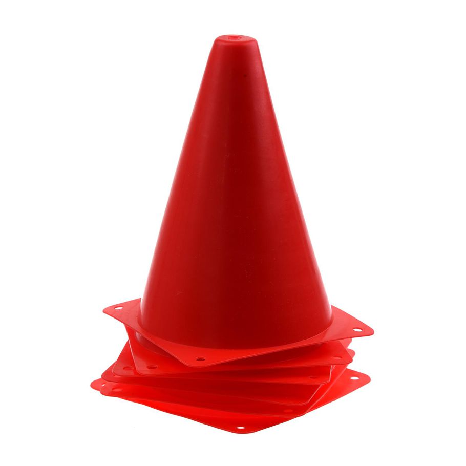 6 PCS Multi-function Safety Agility Cone for Football Soccer Sports Field Practice Drill Marking - Red
