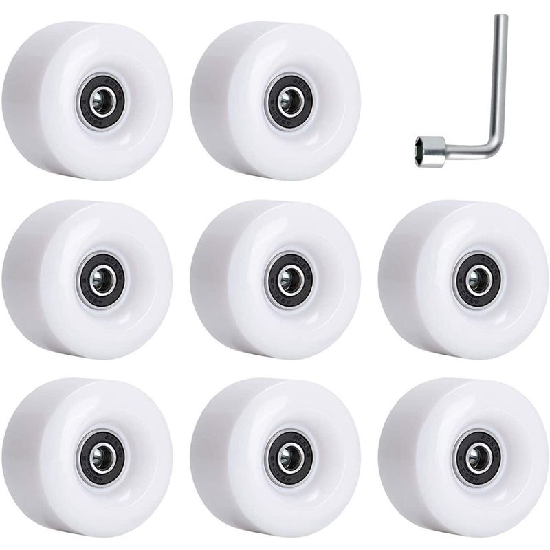 8 Pack 58X32mm, 82A Outdoor/Indoor Quad Roller Skate Wheels, Durable Wear-Resistant PU Wheels Replacements