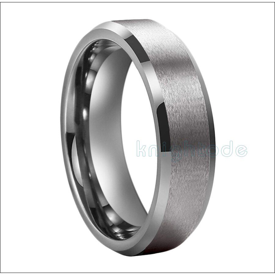 6mm 8mm Tungsten Wedding Bands For Men Women Couple Engagement Rings Beveled Edges Polished Matted Finish