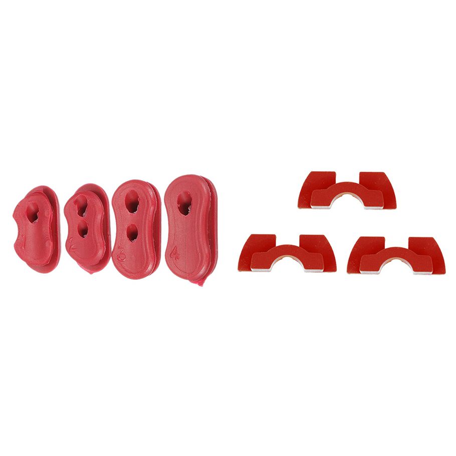 2 Set for Xiaomi Mijia M365 Electric Scooter Accessories: 1 Set Dust Plug Rubber Case & 1 Set Damping Folding Cushion - Red