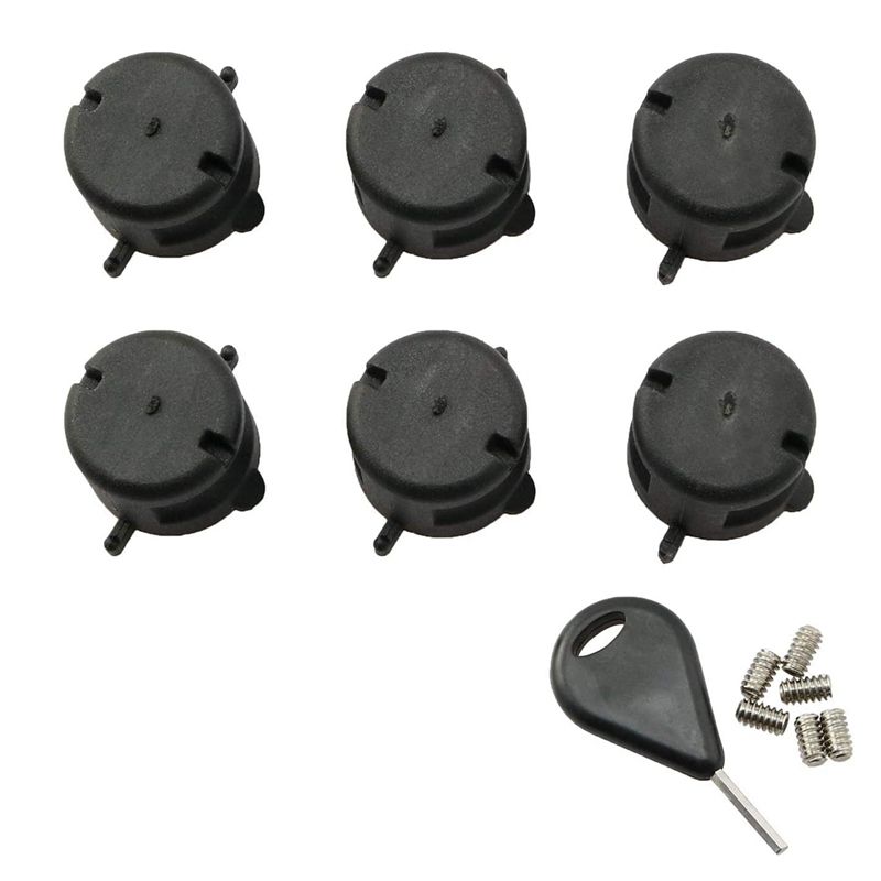 6PCS Surfboard Tail Rudder Slot FCS Style Fin Plugs G5 Leash Plugs Box with Screws Key Wrench for All FCS FIN Base