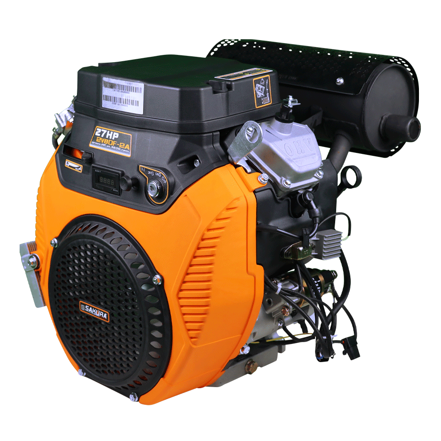 Sakura 27 HP Gasoline Boat Engine 2V80F-2A - Portable Engine For Boats and Engine-driven Machines - Yellow