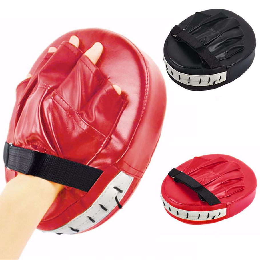 Boxing Gloves Pads Mitts for Muay Thai Kicking, MMA Training PU Foam Boxer Hand Target Sandbag Punch Pad Black