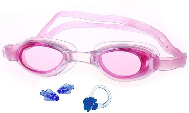 VENOM PINK COLOR GOGGLES WITH EAR & NOSE PLUG Swimming Kit