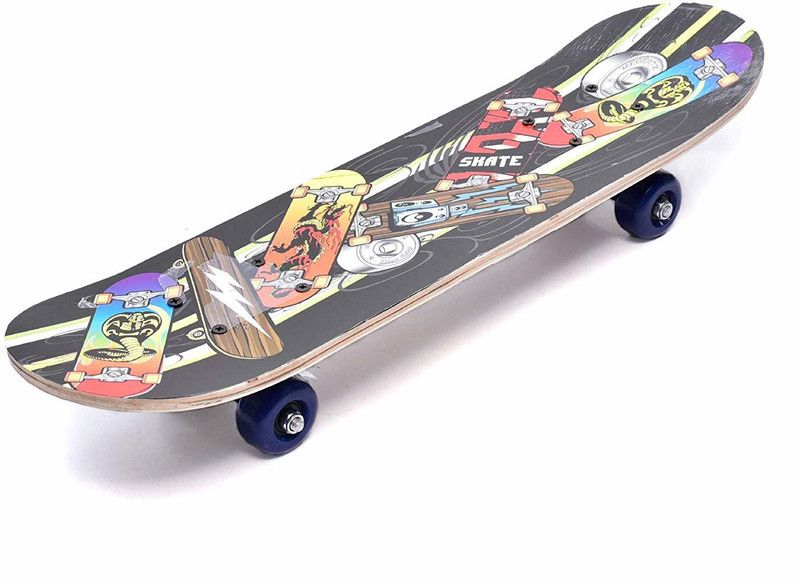 IRIS Wood-Composite Skateboard 70 cm X 20 cm, Large (Multi-Colour) 8 inch x 28 inch Skateboard  (Multicolor, Pack of 1)