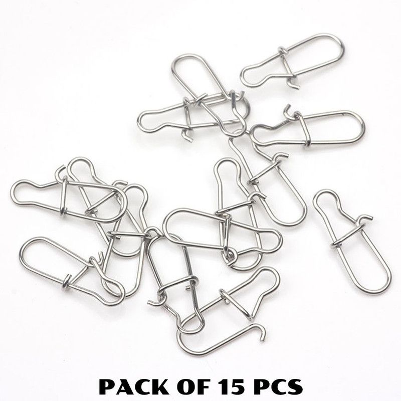 SPYROKING FSCSTL001-SKA182 Angling, Bait Casting, Cast Fishing, Fly Fishing Snap Swivel  (Line Clip Included, Set of 15)