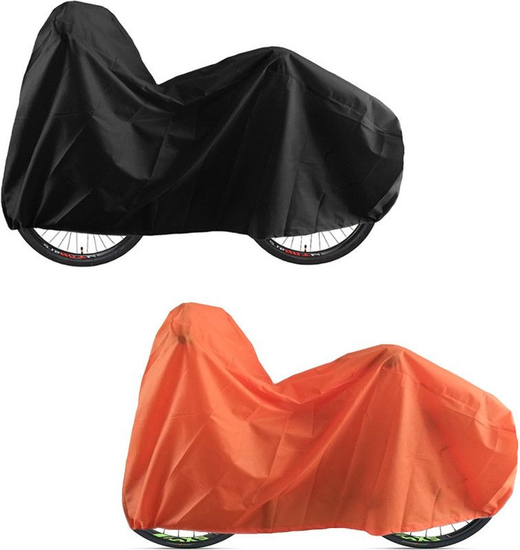BikenWear Universal Black & orange Bicycle Cover Free Size  (Black, Orange)