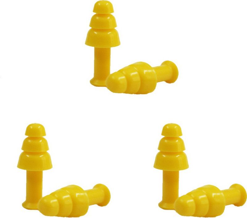 Simon's Studywell Earplug - 3 Pairs Reusable Silicone Earplug ( carry case, SILICONE EARPLUGS) Ear Plug  (Yellow)