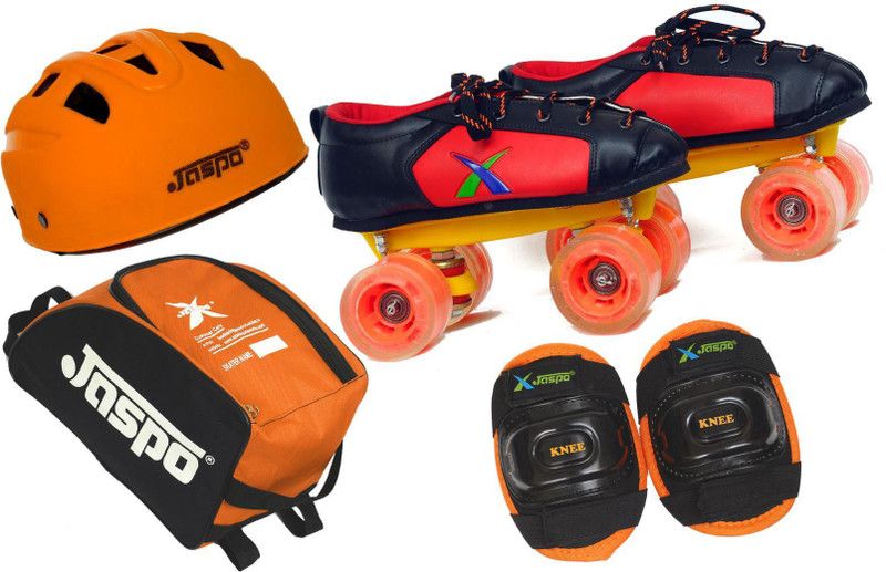 Jaspo Zoom Eco Shoe Skates Combo Foot length 27.5 cms Size : 10 UK ( Age 16 years and above) Skating Kit