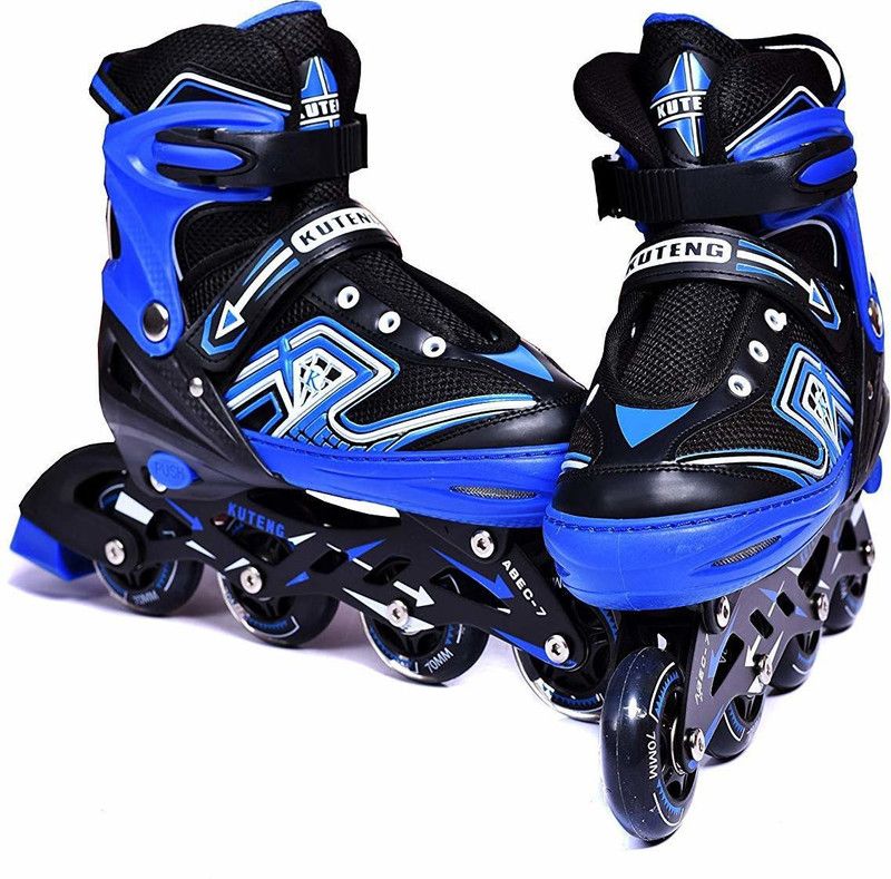 IRIS 3 in 1 Convertible, Adjustable 78 mm Inline Roller Skates for Beginners, Intermediates and Professionals In-line Skates - Size 6-8UK  (Blue)