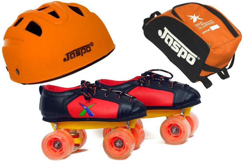 Jaspo Velocity Dual Shoe Skates Combo Foot length 27.5 cms Size : 10 UK ( Age 16 years and above) Skating Kit