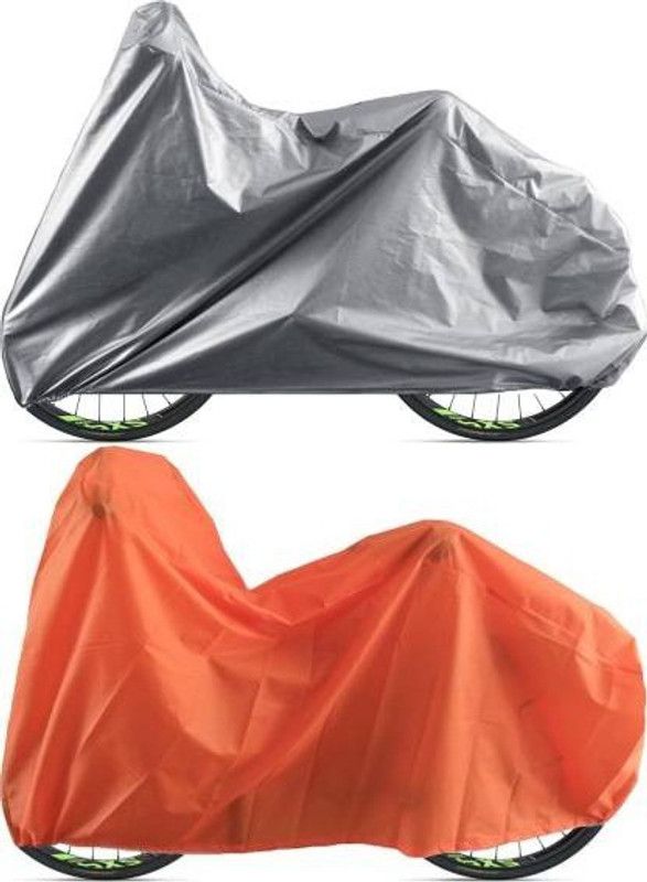 BikenWear Universal Combo of Grey-Orange Bicycle Cover Free Size  (Grey, Orange)