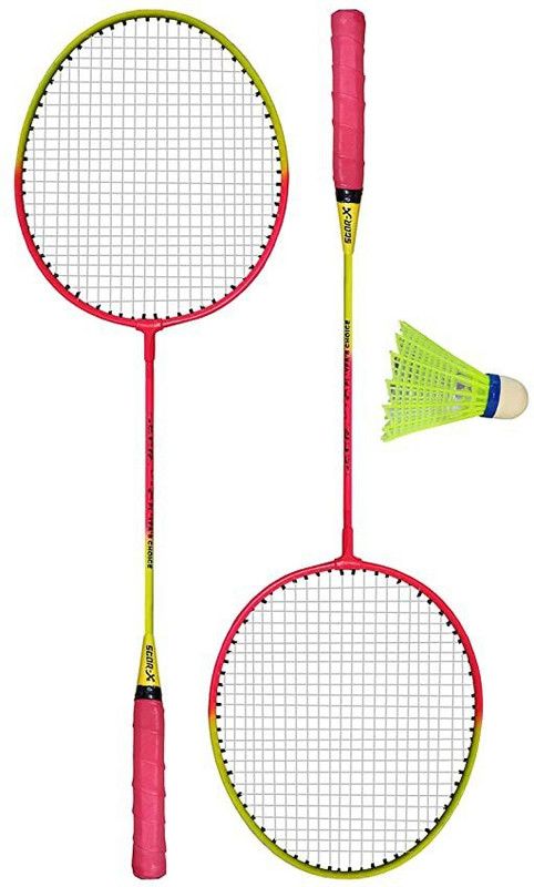 Pascal Badminton Combo Set of 2 Piece Racquet 1 Piece Plastic Shuttle for men and women Badminton Kit