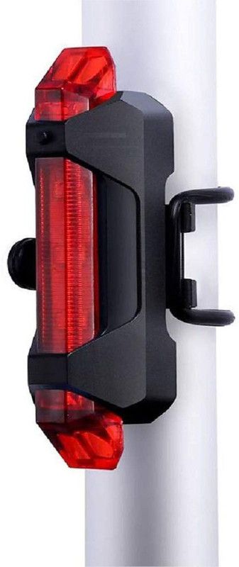 Strauss Usb Rechargeable 5 Led Cycle Tail Light | Cycle Light | Cycle Back Light LED Rear Break Light  (Red)