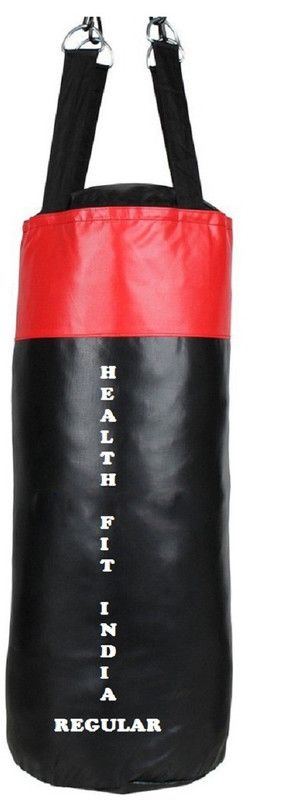 HEALTH FIT INDIA Regular 5.0 Feet Long, SRF- STANDARD Material, Black and Red Color, Unfilled with Hanging Straps Hanging Bag  (5.0, 60 kg)