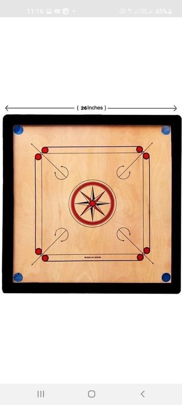 SPORTSWORLD Medium with coins, stricker and powder 3.5 cm Carrom Board  (Multicolor)