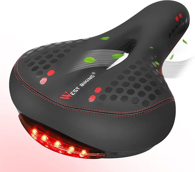 Leosportz West Biking Black Gel Bike Seat Saddle  (Black)