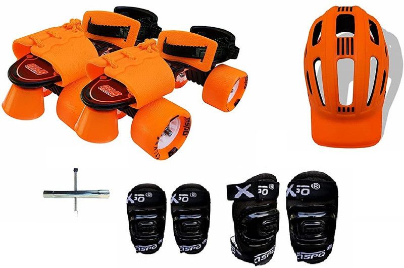 Jaspo Thunder Intact Superior Senior Skates Combo (skates+helmet+knee+elbow+bag)suitable for age upto 6 to 14 years Skating Kit