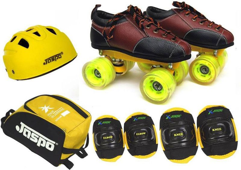 Jaspo Whoosh Intact Shoe Skates Combo Foot length 27.5 cms Size : 10 UK ( Age 16 years and above) Skating Kit