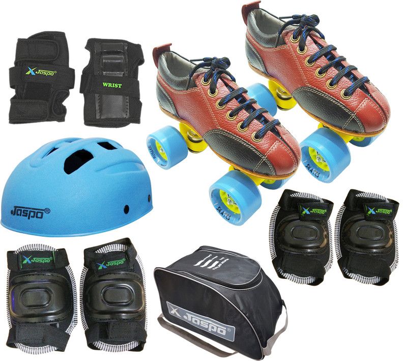 Jaspo Hail Stone Pro Shoe Skate combo Foot length 25.1 cms Size : 6 UK ( Age group 12-13 years) Skating Kit