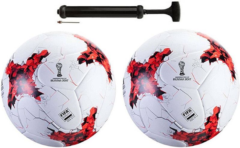 ALEN Luxury Rushia Red + Rushia Red Football Combo With Durable Air Pump Football Kit