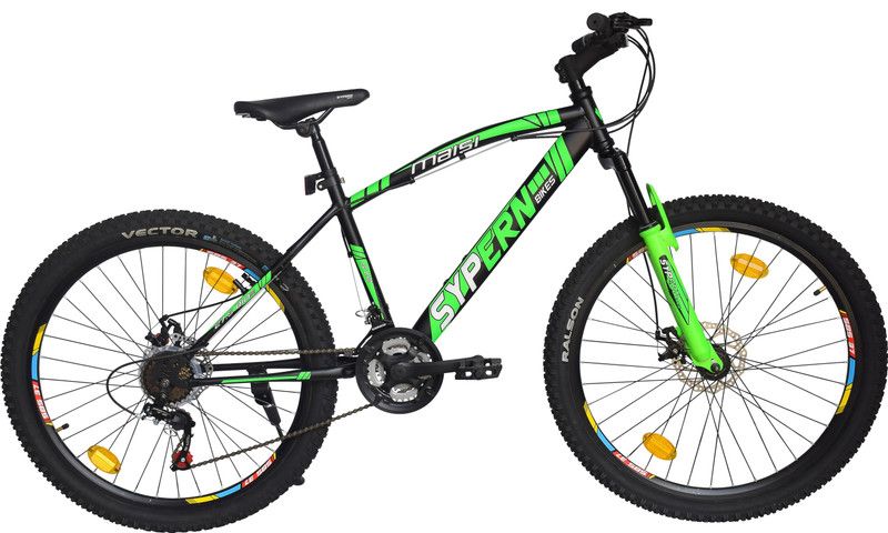 Sypern Bikes MAISI,27x1.1/2, 21 SPEED, Front Suspension, Double Disc Brakes, Alloy Rims 27.5 T Mountain Cycle  (21 Gear, Green)