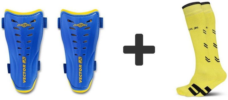 VECTOR X Yellow Socks-Brasil-Shinpad Football Kit